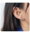 1.4mm 3 Rope Design Hoop Earrings HO-81